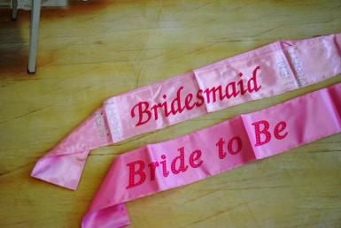 Wedding  Hens Party Pink Budget Satin Sashes Image 1