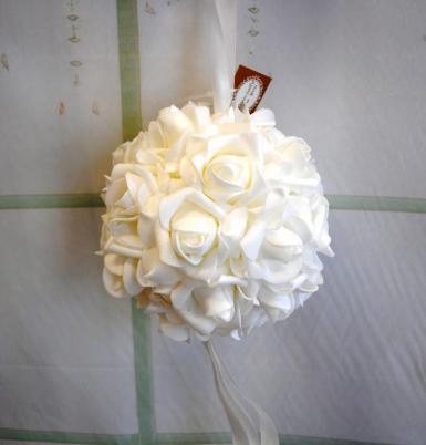 Wedding  White Rose Flower Ball Medium Image 1