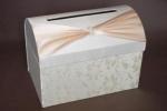 Ivory and Cream Satin Treasure Chest with Floral Detail image