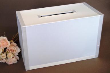 Wedding  Rectangular Satin Wedding Card Keeper in White Image 1