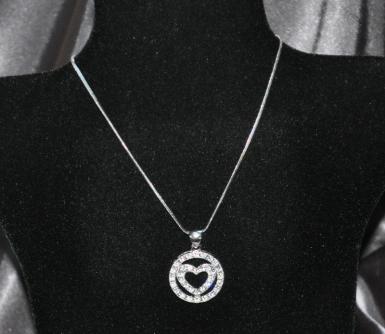 Wedding  Circle of Love Swarovski Crystal Necklace Image 1