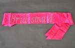 Sash - Bridesmaid pink satin sash with Bling image