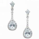 Crystal Tear Drop Earrings - Small image