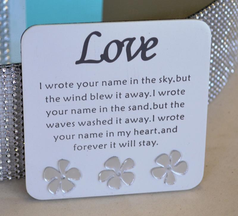 Wedding Love Poem Bomboniere Coaster Pack Of 4 Wedding Wish
