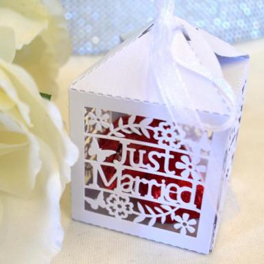 Wedding  Just Married Laser Cut Boxes x 20 Image 1