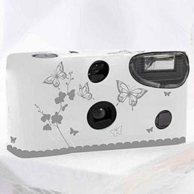 Wedding  Single Use Camera - Butterfly Garden White and Silver Image 1