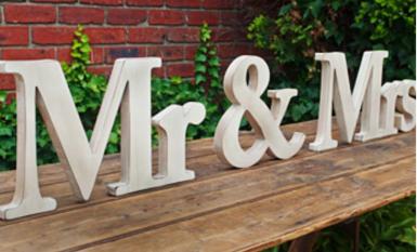 Wedding  Mr and Mrs Extra Large Natural Timber Sign Image 1