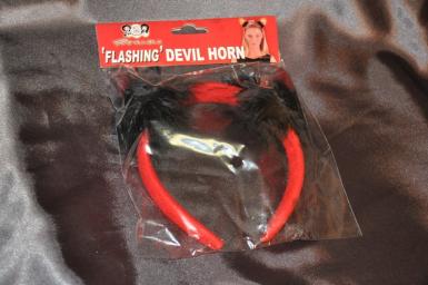 Wedding  Flashing Red and Black Devil Horn Headband Image 1