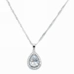 Silver Tear Drop Pendant Necklace image