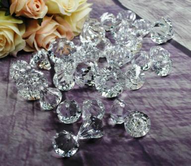 Wedding  Clear Diamond Shaped Acrylic Scatters - 30pc Image 1