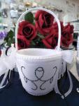 Flower Basket - White with Mini Black Stones image