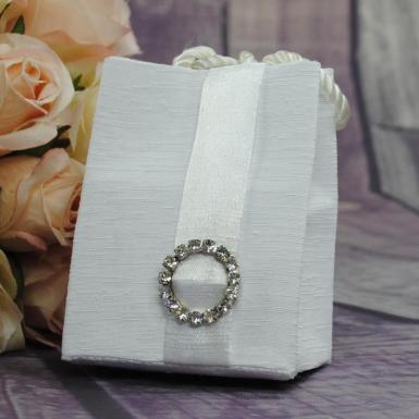 Wedding  Gift bag - White with Diamante Circle Image 1