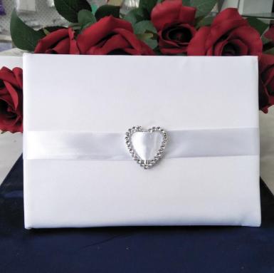 Wedding  Guest Book - Heart Bling Image 1