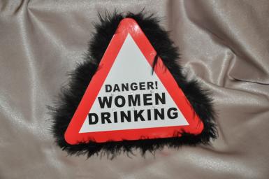 Wedding  Flashing Hens Badge "Danger Women Drinking" Image 1