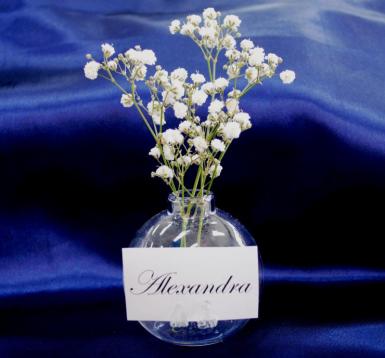 Wedding  Mini Glass Vase Place Card Holders x 10 Image 1