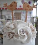 Just Married Love Bird Rustic Cake Pick image