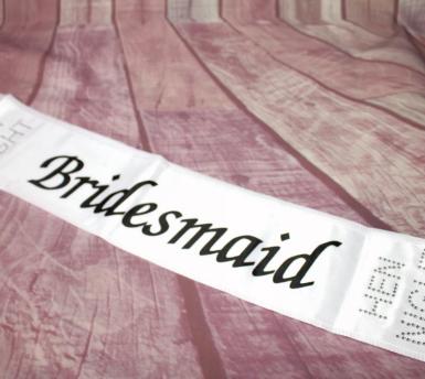 Wedding  Hens Party White Satin Sashes  Image 1