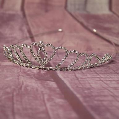 Wedding  Tiara- Diamante Hearts Image 1