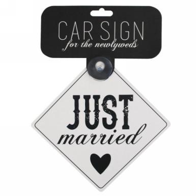 Wedding  Just Married Car Sign Image 1