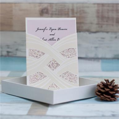 Wedding  Luxurious Wedding Invitation Card With Laser Cut Pearl Pattern Image 1