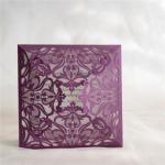 Purple floral laser cut wedding invitations image