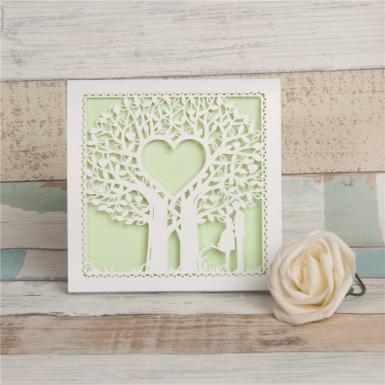 Wedding  Fairytale Laser Cut Tree Wedding Invitation Card Image 1