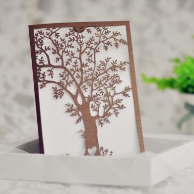 Wedding  Unique Design Elegant Tree Laser Cut Wedding Invitations Image 1