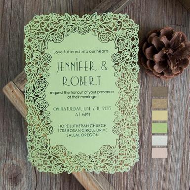 Wedding  Unique Flat Laser Cut Wedding Invitations Image 1