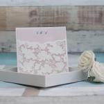Fancy Floral Pearl Laser Cut Pocket Wedding Invitation image