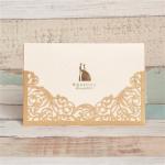 Modern Elegant Metallic Brown Unique Wedding Invitation Cards image