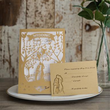 Wedding  Romance Love Laser Cut Wedding Invitation Image 1