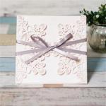 Grey Ribbon Laser Cut Ideal Products Wedding Cards image