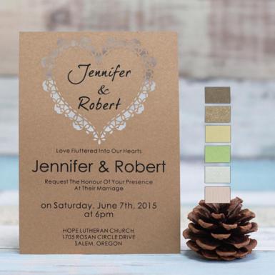 Wedding  Graceful Heart Design Laser Cut Wedding Invites Image 1