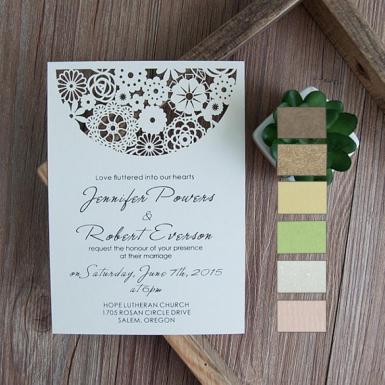 Wedding  Magical Bohemian Floral Laser Cut Wedding Invitations Image 1