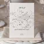 White Laser Cut Luxurious Wedding Invitation Cards image