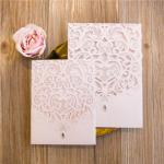 Large Sized Lovely Laser Cut Pocket Wedding Invitation  ( 5.9*8.3 inch) image