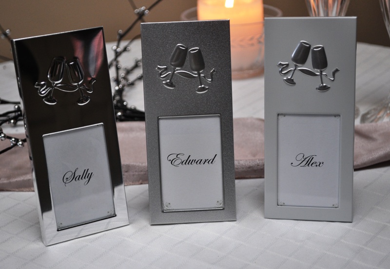 Wedding Silver Champagne Glass Photo Frame Wedding Wish