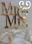 Mr and Mrs Gold Cake Pick image