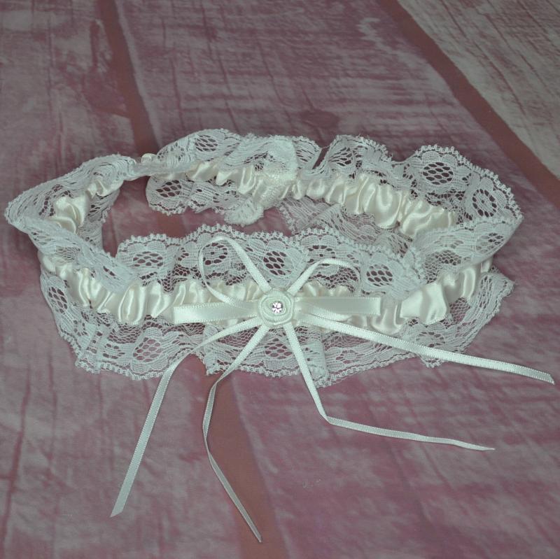 Wedding Ivory Satin Lace Garter Wedding Wish