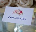 Custom Floral Place Cards on Shimmer Paper image