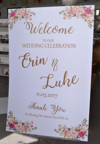 Wedding  Welcome Sign - Cottage Peony and Roses Image 1