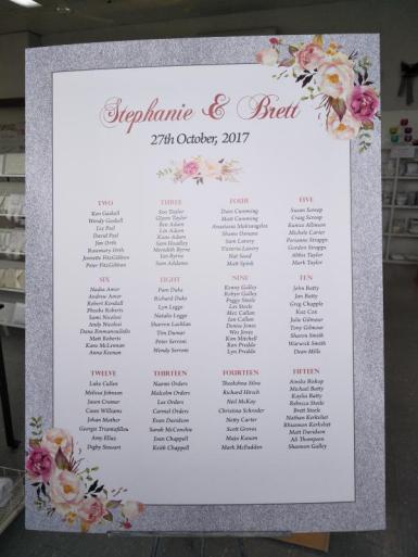 Wedding  Seating Chart - Glitter Look Border Image 1