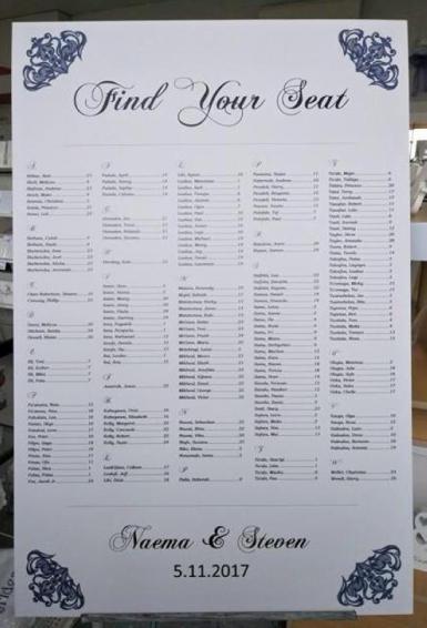 Wedding  Seating Chart - Heart Motif Image 1