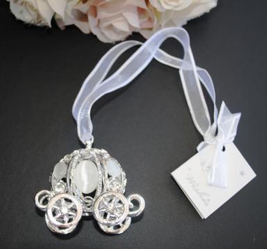 Wedding  Silver Carriage Good Luck Charm Image 1