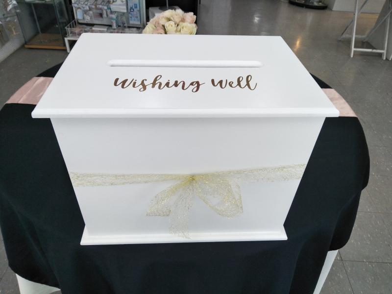 Wedding Large White Wishing Well With Wishing Well Decal Wedding
