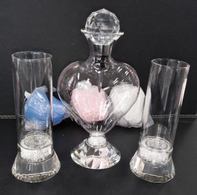 Wedding  Sand Ceremony Unity Jar Set - Heart Shape with Crystals Image 1