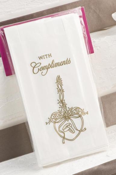Wedding  Cake Bags - Gold Hearts x25 Image 1