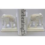 White Hamptons Elephant Bookends image