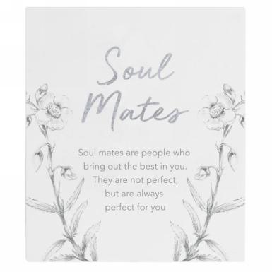 Wedding  Silver Soul Mates Table Sign - Love Quote Image 1