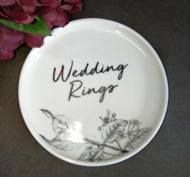 Wedding  Trinket Plate - Wedding Rings Image 1